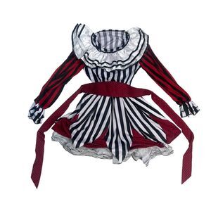 Adult Women’s Stripped Clown Costume Dress. One Size fits most.